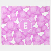 Meisjes roze softballs patroon monogrammed fleece deken (Voorkant (Horizontaal))