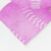 Meisjes roze softballs patroon monogrammed fleece deken (Hoek)