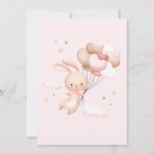 Meisjes Roze Sommige Konijntje is ÉÉN! Bunny 1e Ve Kaart (Achterkant)