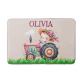 Meisjes Roze Tractor Badmat (Voorkant)