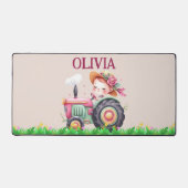 Meisjes Roze Tractor  Bureaumat (Voorkant)