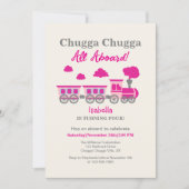 Meisjes Roze Train Elke Leeftijd Verjaardagsfeest Kaart (Voorkant)