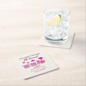 Meisjes Roze Train Elke Leeftijd Verjaardagsfeest Kartonnen Onderzetters (Insitu)