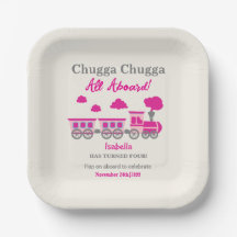 Meisjes Roze Train Elke Leeftijd Verjaardagsfeest