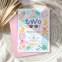 Meisjes Roze Twee Cool Zomer Spetter Tweede Verjaa
