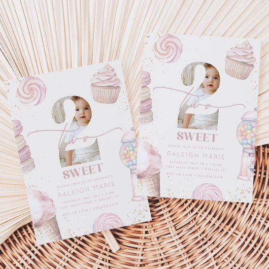 Meisjes 'Roze Twee Sweet Snoep Ice Cream 2e Verjaa Kaart