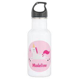 Meisjes Roze Unicorn Gepersonaliseerd Roestvrij St Waterfles