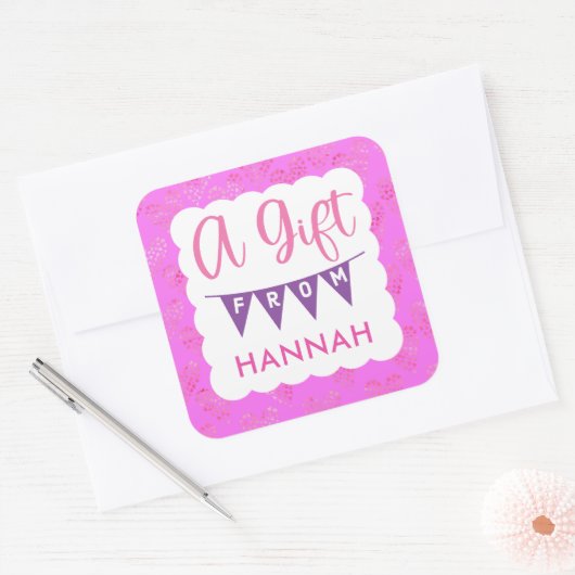 Meisjes Roze Verjaardagscadeau Stickers (Envelop)
