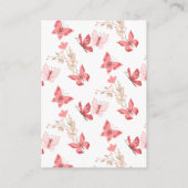 Meisjes roze vlinderboeken voor Baby Informatiekaartje (Achterkant)