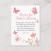Meisjes roze vlinderboeken voor Baby Informatiekaartje (Voorkant)