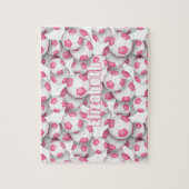 Meisjes Roze Voetbal Aangepaste Naam Legpuzzel (Verticaal)