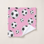 Meisjes roze voetbal bal handdoek (Wasdoekje)