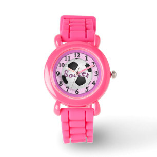 Meisjes Roze Voetbal Kijk uit naar kinderen Horloge