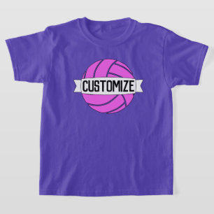 Meisjes Roze Volleybalteam, Speler, Aantal & Kleur T-shirt