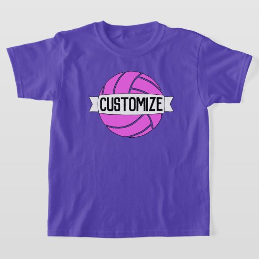 Meisjes Roze Volleybalteam, Speler, Aantal & Kleur T-shirt (Laagn)