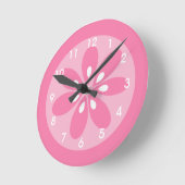 Meisjes roze wandklok (Hoek)