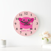 Meisjes roze wandklok op maat van naam (Huis)