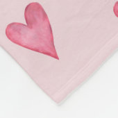 Meisjes Roze Waterverf Hart en Naam Kinderen Fleece Deken (Hoek)