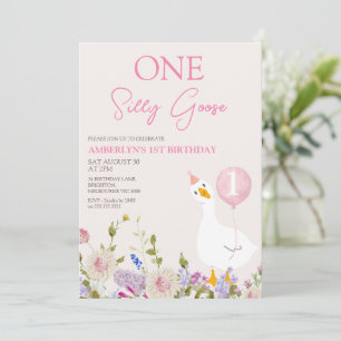 Meisjes Roze Wilde Bloem Eén Dwaas Ganzen 1e Verja Kaart