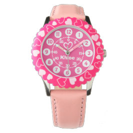 Meisjes roze & wit korte naam polshorloge horloge