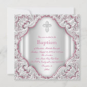 Meisjes Roze Witte Engel Meisje Baby Doop Kaart (Achterkant)