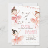 Meisjes Roze Witte Tutu Ballerina 2e verjaardag Kaart (Voorkant)