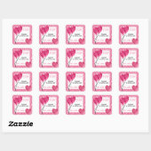 Meisjes roze Zebra Print Girl Baby shower Vierkante Sticker (Vel)