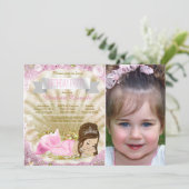 Meisjes Roze Zeemeermin Verjaardagsfeestje Kaart (Staand voorkant)