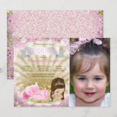 Meisjes Roze Zeemeermin Verjaardagsfeestje Kaart (Voorkant / Achterkant)