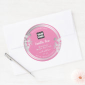 Meisjes roze zilververpakkingen Logo Ronde Sticker (Envelop)