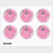 Meisjes roze zilververpakkingen Logo Ronde Sticker (Vel)