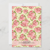 Meisjes  Rozen Baby shower Kaart (Achterkant)