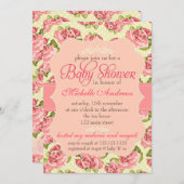 Meisjes  Rozen Baby shower Kaart (Voorkant / Achterkant)