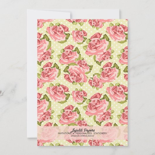 Meisjes  Rozen Baby shower Kaart (Achterkant)