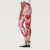 Meisjes rozen donkerdusty roze actief draag leggings (Links)