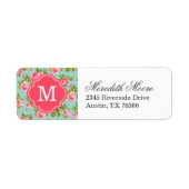 Meisjes Rozen Floral Monogram Etiket (Voorkant)