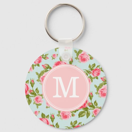 Meisjes  Rozen Floral Monogram Sleutelhanger (Voorkant)