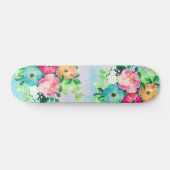 Meisjes  Rozen Floral Waterverf Verf Persoonlijk Skateboard (Horizontaal)