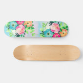 Meisjes  Rozen Floral Waterverf Verf Persoonlijk Skateboard (Horizontaal)