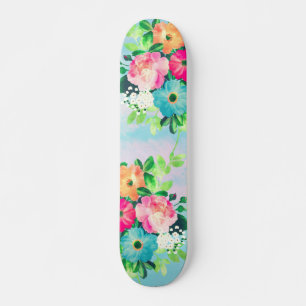 Meisjes  Rozen Floral Waterverf Verf Persoonlijk Skateboard