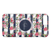 Meisjes rozen florale waterverf strepen Case-Mate iPhone case (Achterkant (Horizontaal))