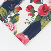 Meisjes  rozen florale waterverf strepen fleece deken (Hoek)
