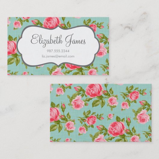 Meisjes  Rozen Visitekaartje (Voorkant / Achterkant)