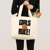 MEISJES RULE! Basketbal Grote Tote Bag (Voorkant (product))