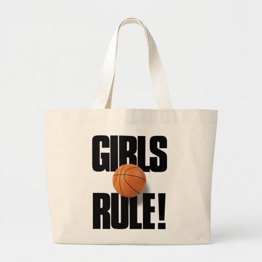 MEISJES RULE! Basketbal Grote Tote Bag (Voorkant)