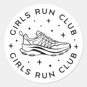 Meisjes runnen club ronde sticker