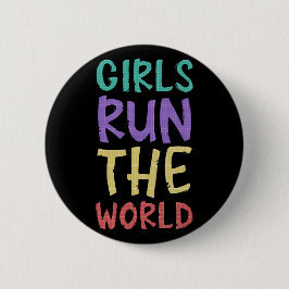 Meisjes Runnen De Wereld Feminisme Ronde Button 5,7 Cm