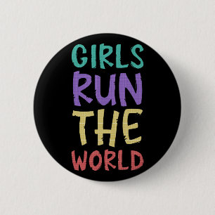 Meisjes Runnen De Wereld Feminisme Ronde Button 5,7 Cm