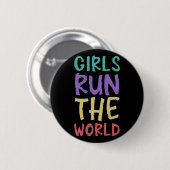 Meisjes Runnen De Wereld Feminisme Ronde Button 5,7 Cm (Voorkant /achterkant)