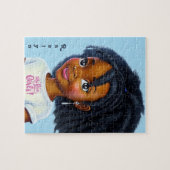 Meisjes runnen de wereld gepersonaliseerde Jigzaag Legpuzzel (Horizontaal)